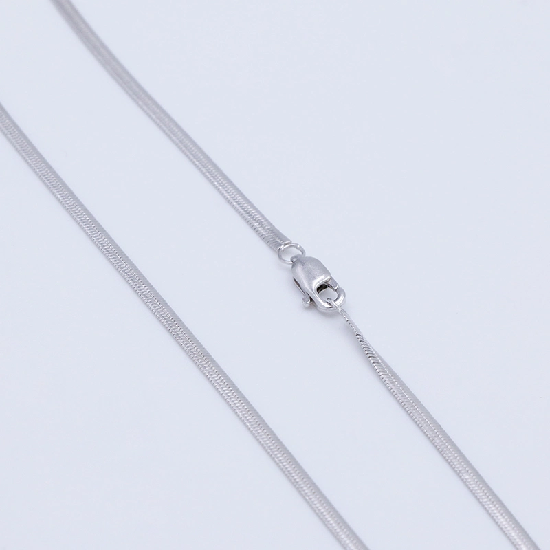 925 Sterling Silver Snake Chain with White Gold Plated