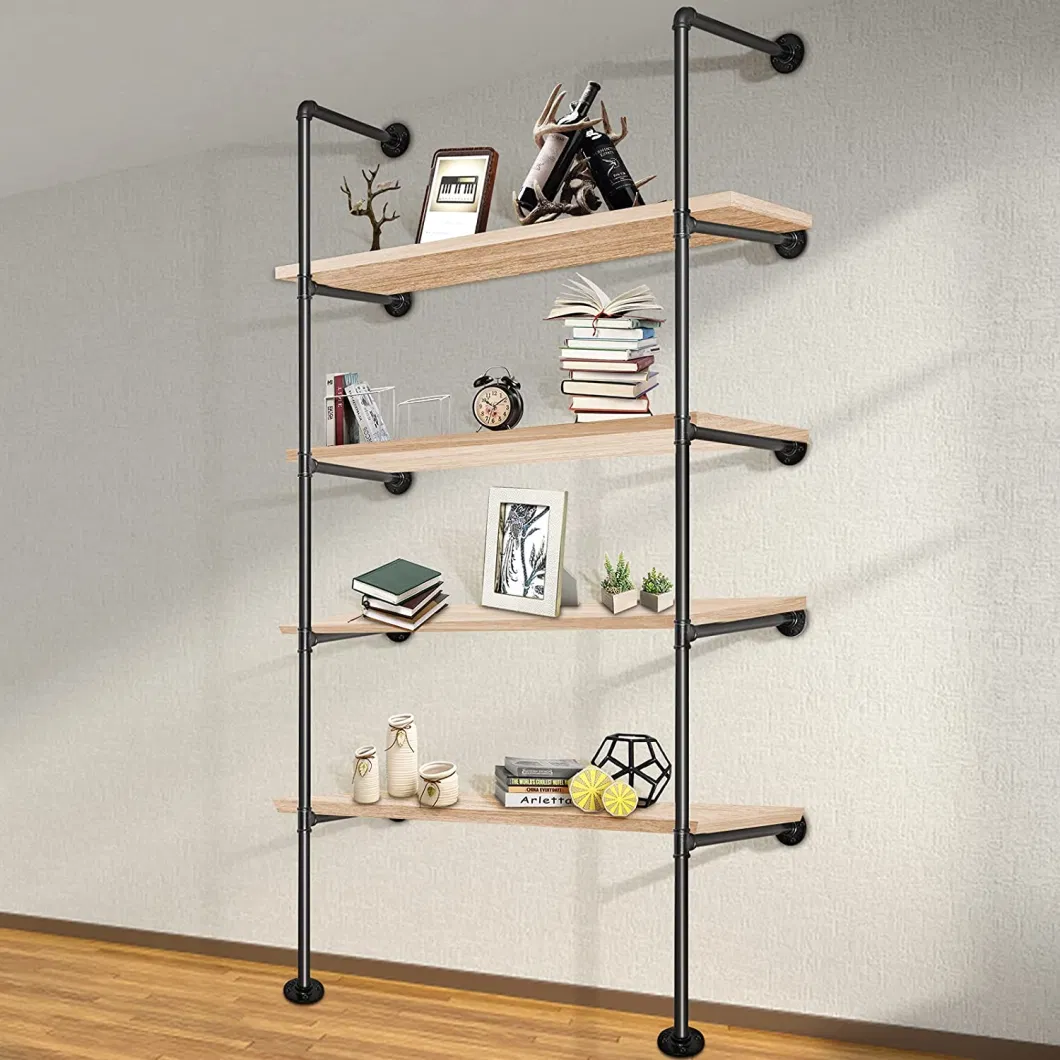 Pipe Shelf Rustic Floating Ladder Bookshelf Book Shelves Rustic Wall Mount Industrial Pipe Shelf