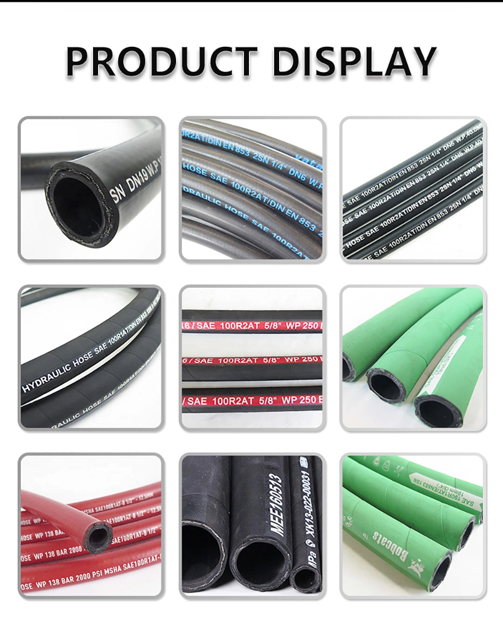 Hydraulic Hose High Pressure High Temperature Flexible Oil Hose SAE R1 R2