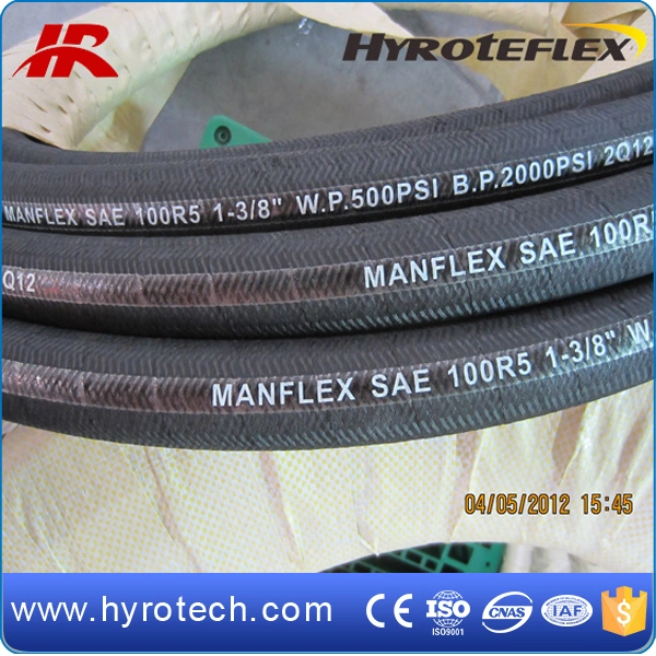 150 Degrees High Temperature Color Hydraulic Flexible Cotton Cover SAE 100r5 Rubber Oil Hose