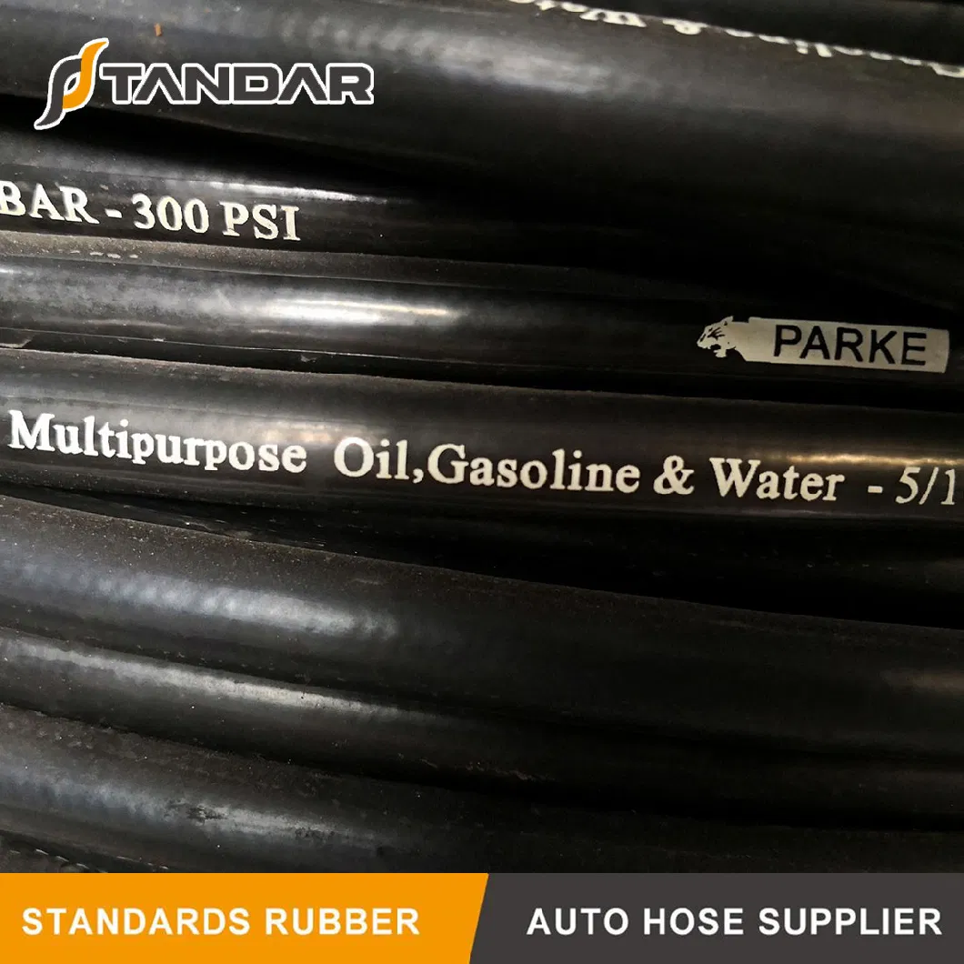 Oil Resistant High Pressure Flexible Rubber Petroleum Gasoline Transfer Hose with Connector