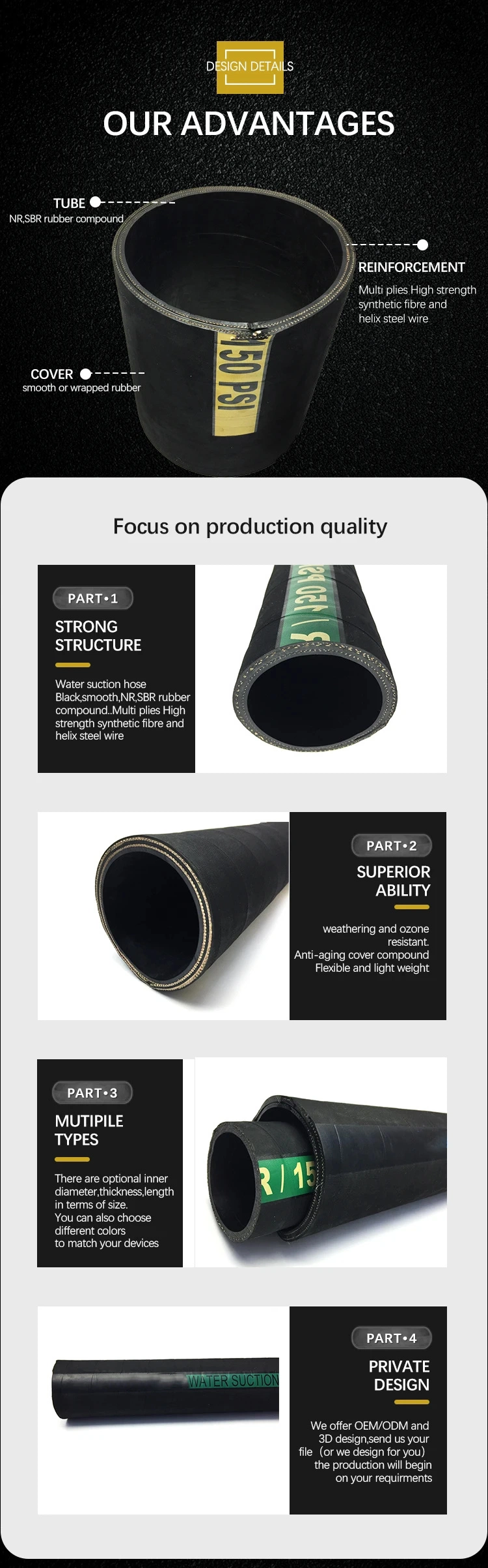 Marine Fuel Super Flexible Transfer Hose for Anti Extreme Distortion