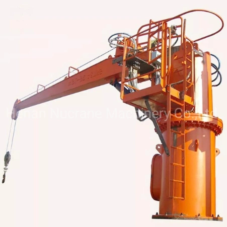 Boat Lifting Crane 5 Ton Hydraulic Mounted Ship Marine Deck Crane