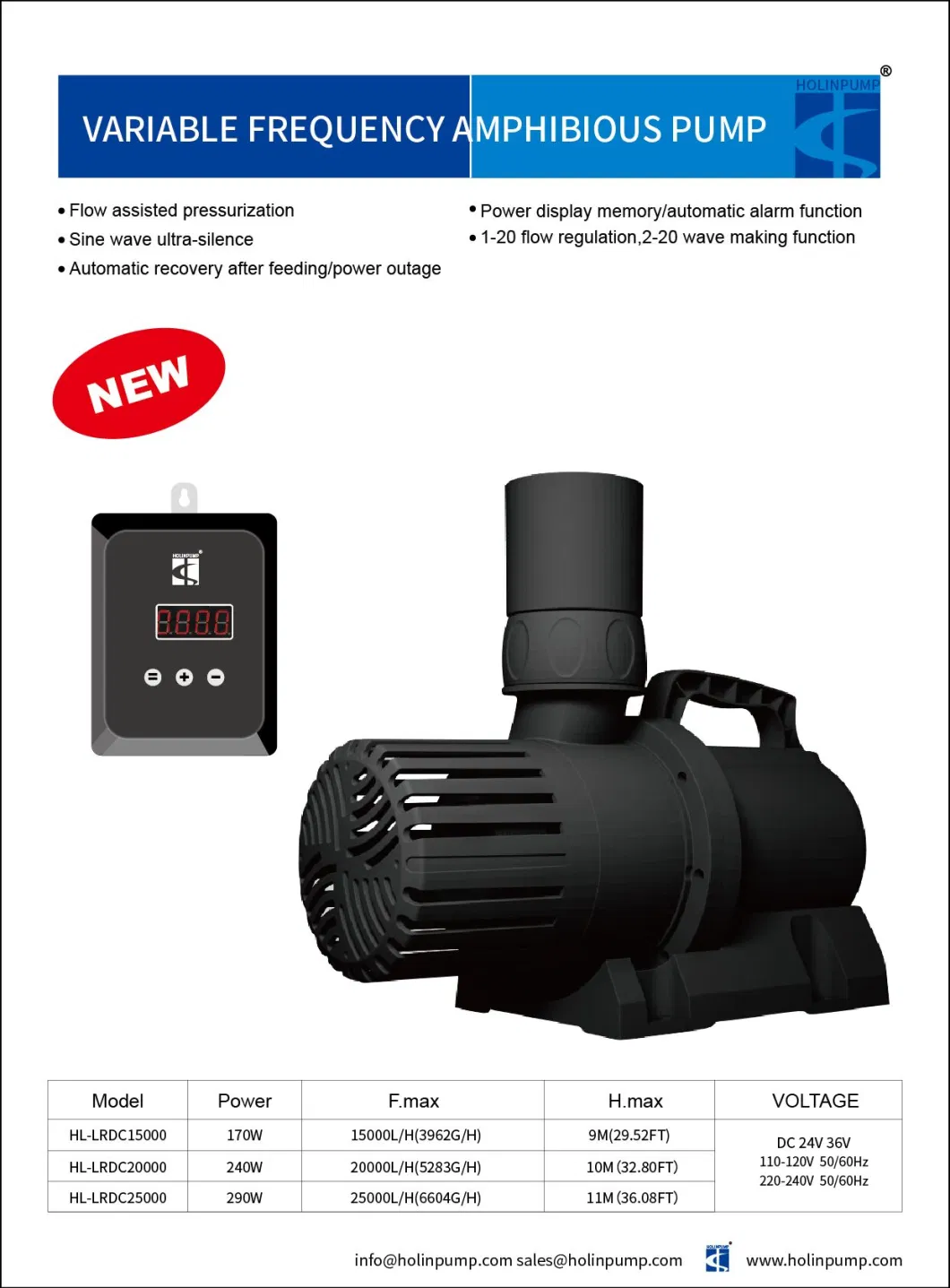 Peaktop Submersible Water Fountain Pump (HL-4000NT) Water Pump High Capacity