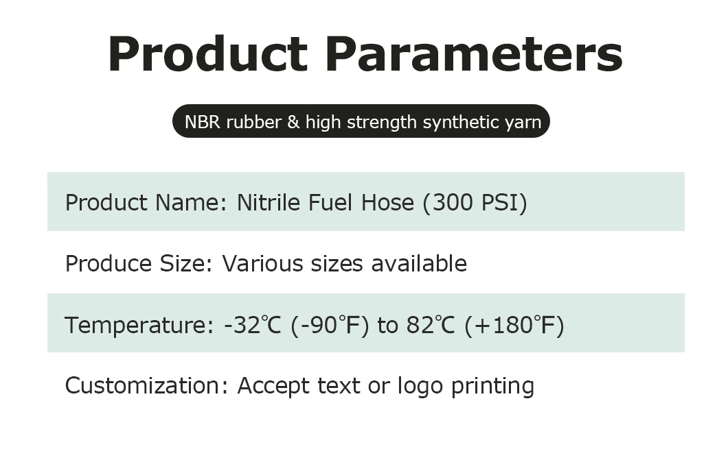Oil Heat Resistant High Temperature Flexible Rubber Nitrile Fuel Hose