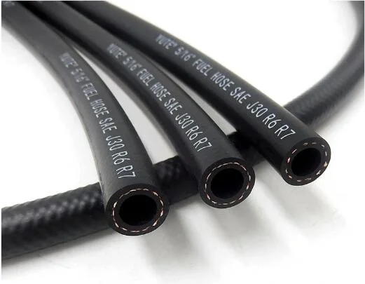 Single Fiber Braided, Rubber Covered Hydraulic Hose, Low Pressure Line SAE100 R6/ En854 R6