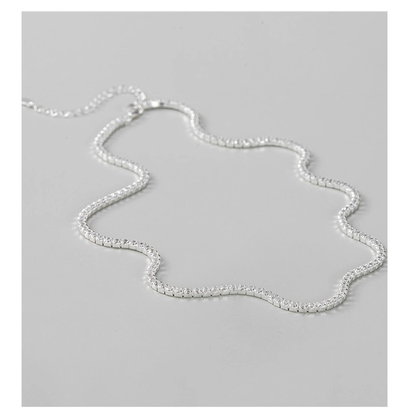 Fine Jewelry 925 Sterling Silver Tennis Necklace Chain