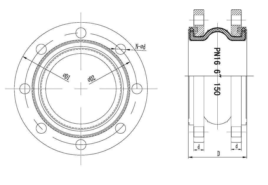 Single Sphere Rubber Expansion Joint/ Single Sphere Rubber Bellows