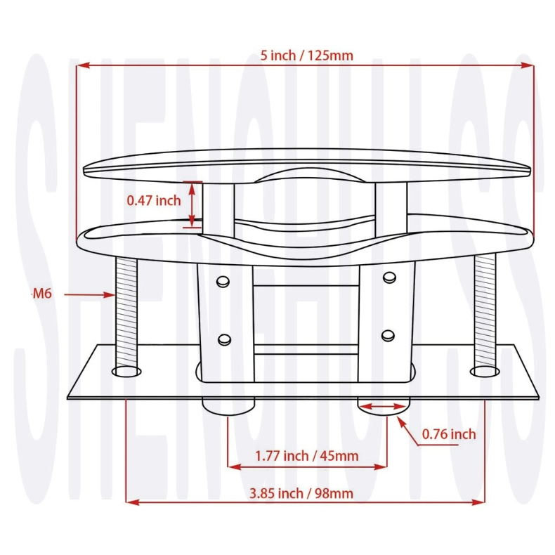 Stainless Steel 316 Boat Pull up Flush Mount Cleat Stainless Steel 316 Mooring Retractable Cleat Marine Hardware Dock Pop up Cleat