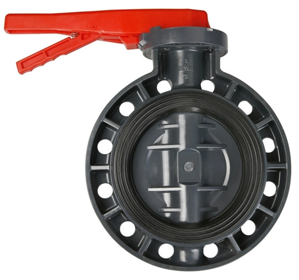 High Quality Plastic PVC Wafer Type Drinking Water Butterfly Valve Lever CPVC Worm Gear Butterfly Valve UPVC Manual Handle Flanged Butterfly Valve