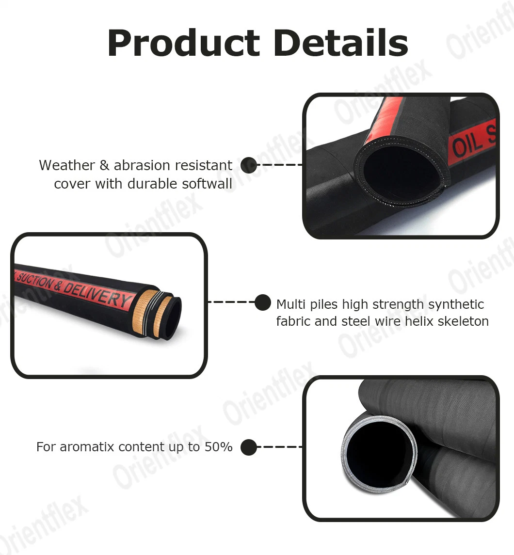 Cloth Covered High Pressure Diesel Transfer Fuel Delivery Nitrile Fuel Suction Hose