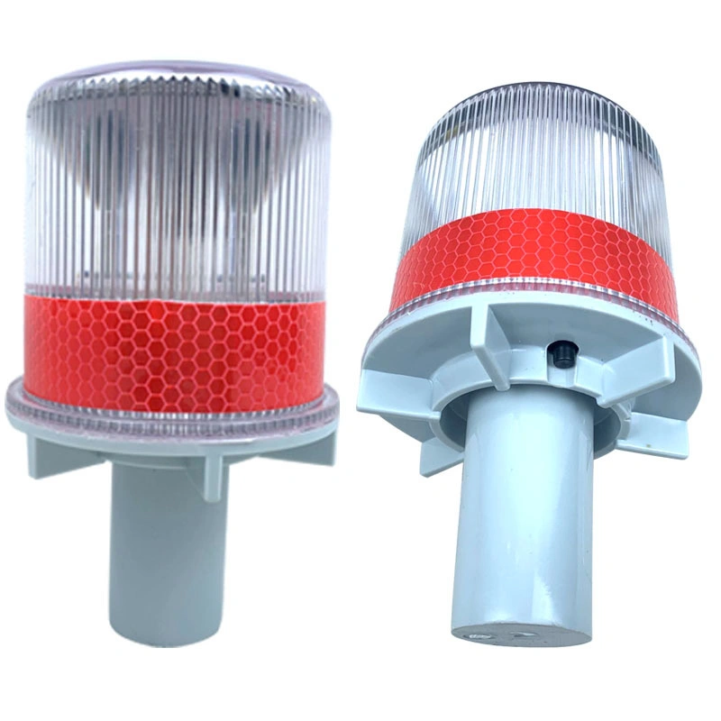 Solar LED Beacon Light Waterproof Blinking Amber LED Strobe Flash Security Solar Energy Warning Light