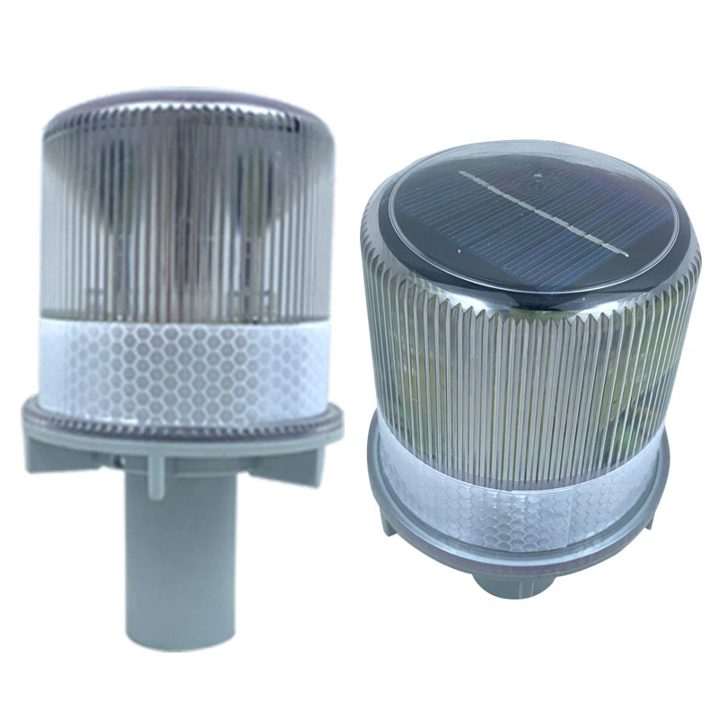 Solar LED Beacon Light Waterproof Blinking Amber LED Strobe Flash Security Solar Energy Warning Light