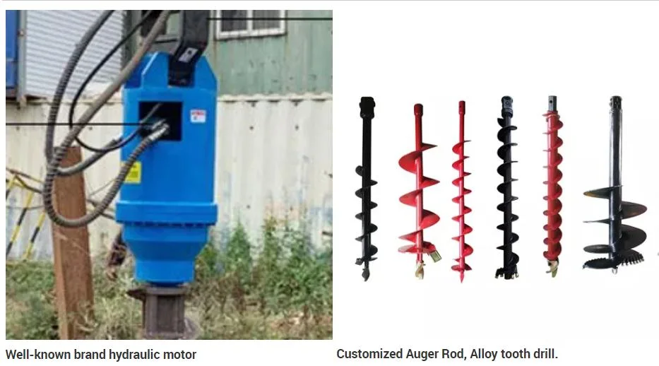 Excavator Attachment Post Hole Digger Hydraulic Earth Drill Earth Auger