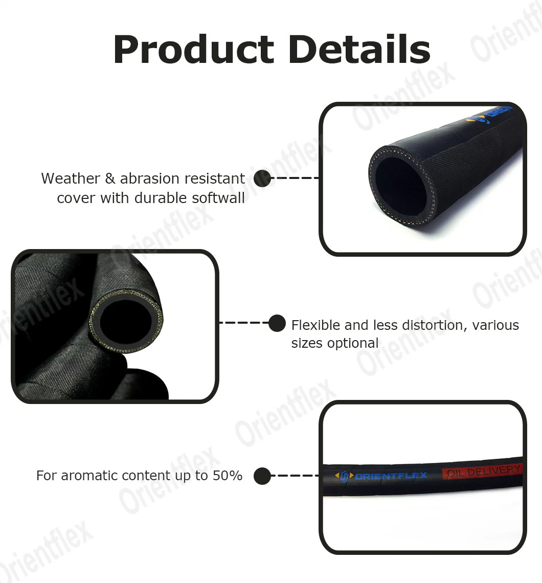 50mm Marine High Temperature Flexible Oil Resistant Rubber Nitrile Fuel Discharge Hose Pipe