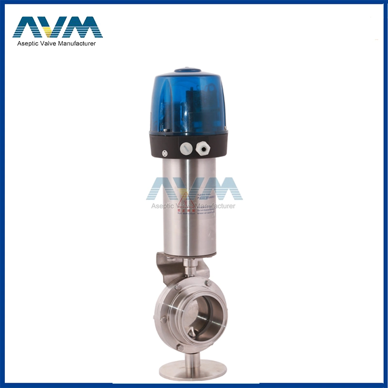 Sanitary Pneumatic Butterfly Valve Threaded End/Welded End/Clamp End