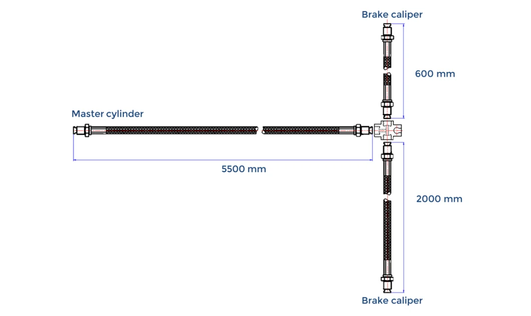 Pleasure Boat Trailer Auto Motorcycle Brake Parts 1/8&quot; SAE J1401 DOT Hydraulic Stainless Steel Wire Braided PTFE Trailer Flexible Brake Line Kits Brake Hose