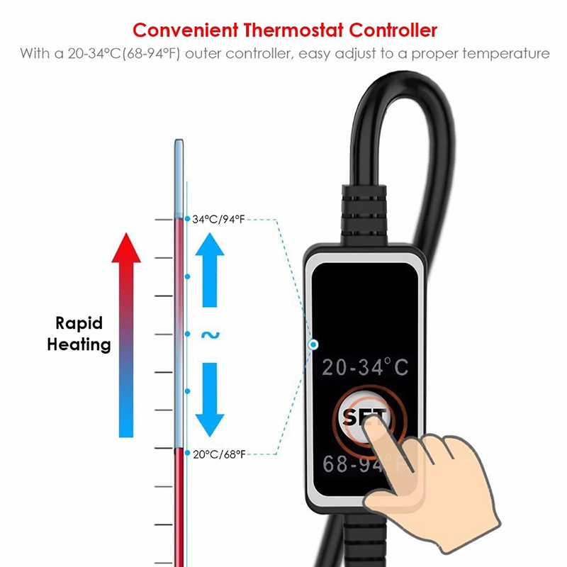 Professional Submersible 300W Titanium Tube with Temperature Display