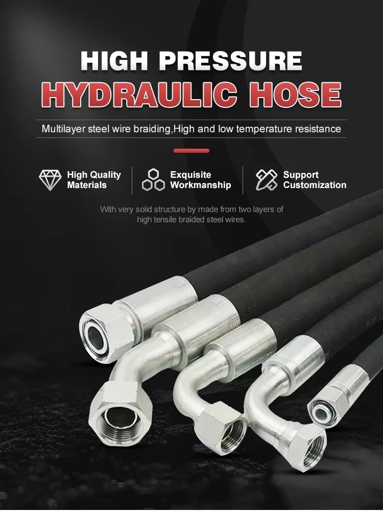 Factory Direct Sale Customized Flexible High Pressure Hydraulic Hose Oil/Fuel Hoses Resistant Hydraulic Rubber Hose