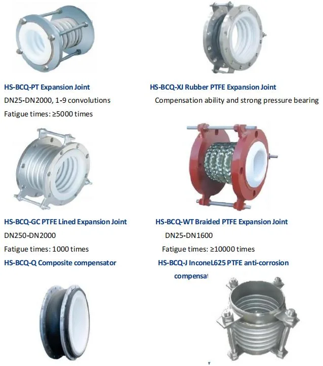 Piping PTFE Rubber Expansion Joint Concrete Bellows PTFE Lined Stainless Steel Expansion Joint PTFE Compensators