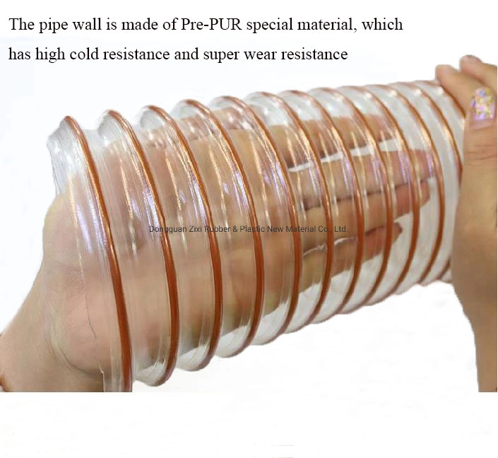 PU Spiral Steel Wire Reinforced Polyethylene Flexible Coil Polyurethane Pipe