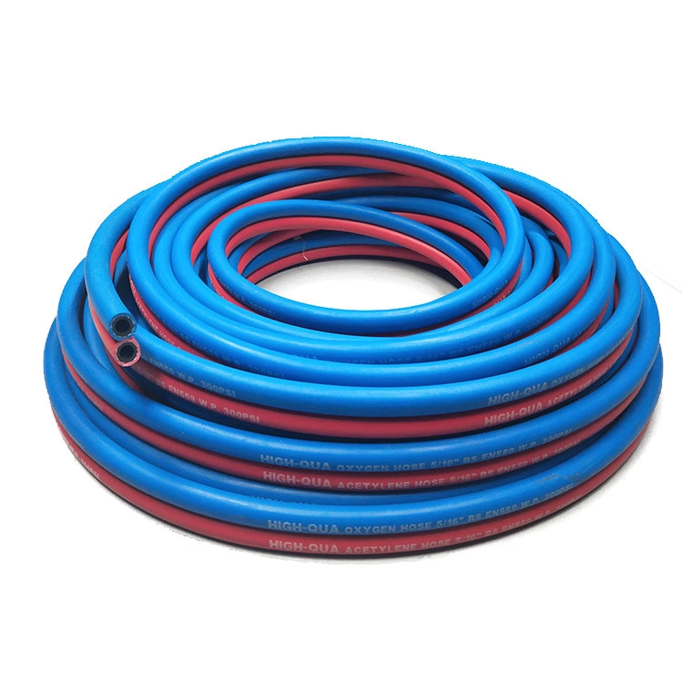 Blue Oxygen Acetylene Rubber Gas Two Line Twin Welding Air Hose with CE