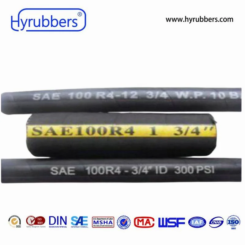 Oil Resistant High Pressure Flexible Industrial Rubber Hose R4 Standard