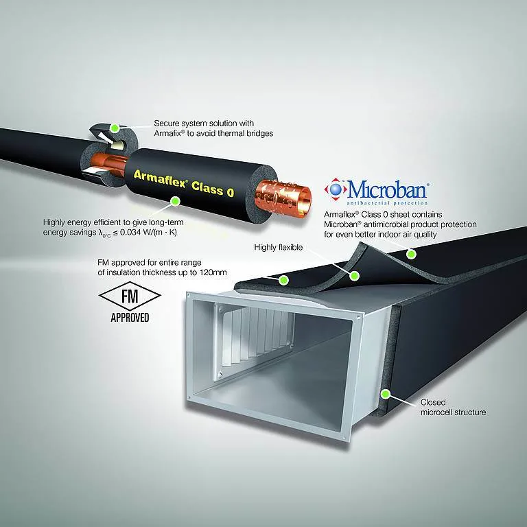 Armacell Factory Price Armaflex Class 1foam Rubber Tube Pipe Thermal Insulation