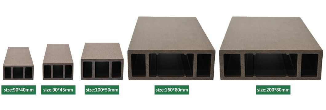 High Quality Waterproof Outdoor Wood Plastic Composite WPC Square Hollow Durable Synthetic Timber Tube