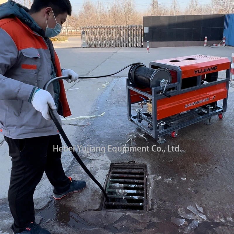 Truck Sewer Cleaning Machine 50lpm Wireless Remote Coiler Cleaning Sewage Pipe