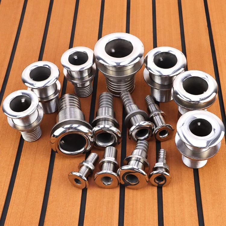 Precision Casting Marine Hardware Stainless Steel Draining Pipe Fitting Boat Drain Thru-Hull Outlet Connection Pipe