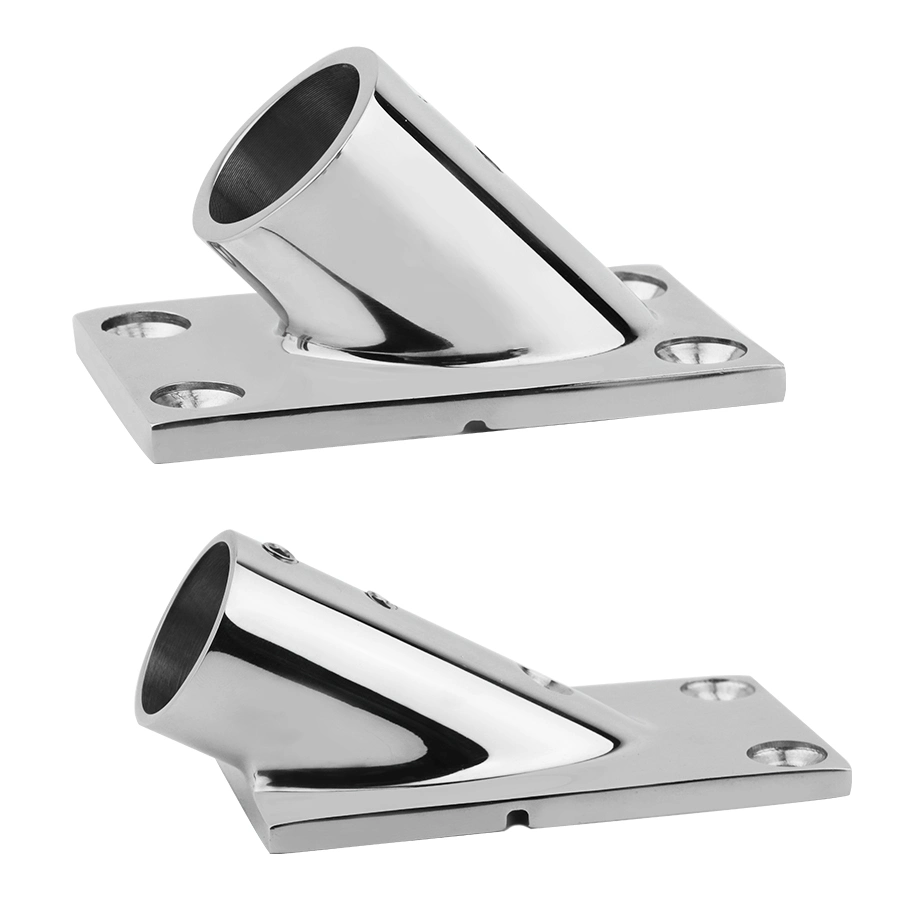 316 Stainless Steel 90 Degree Boat Deck Handrail Rail Fitting Square Base Marine for Boat Yacht Rail Tube