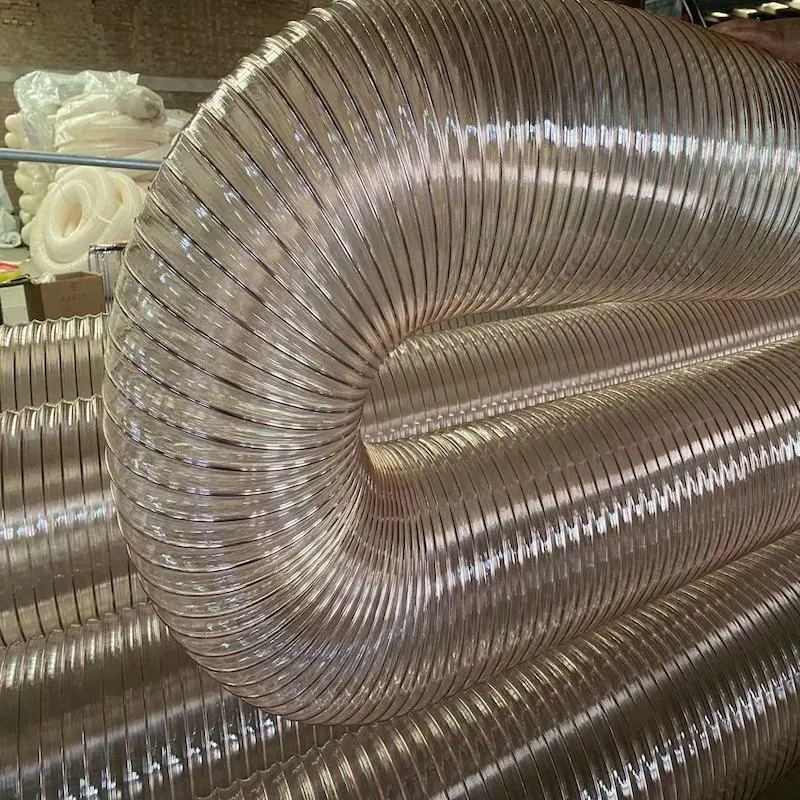 Top Quality Spiral Pipe Duct Hose Steel Wire Reinforced Flexible Polyurethane Air PU Duct Ventilation Hose