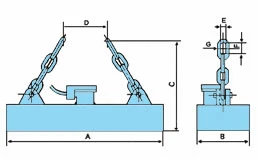 Rectangle Shape Steel Plate Lifting Magnet Equipment