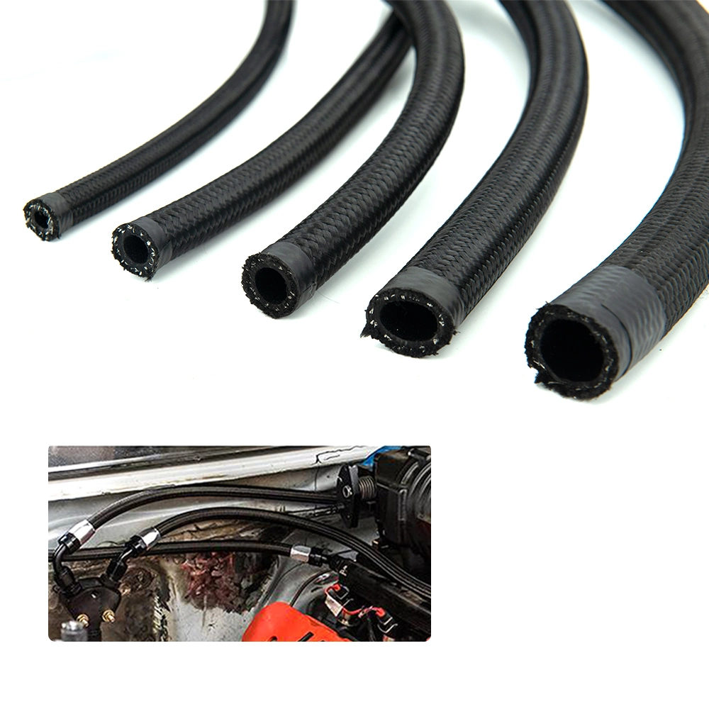 1meter An4 An6 An8 An10 An12 Fuel Hose Oil Gas Cooler Hose Line Pipe Tube Nylon Stainless Steel Braided Inside CPE Rubber