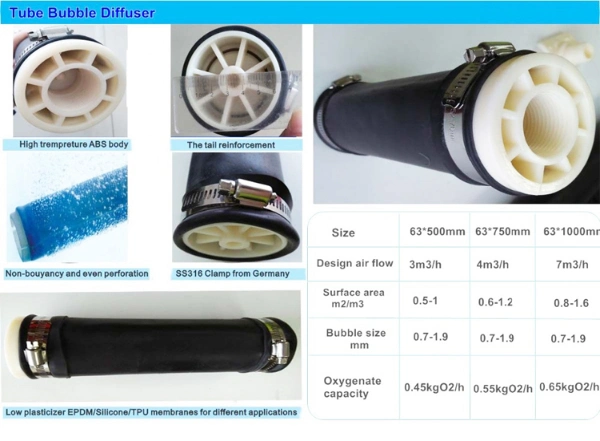 EPDM Membrane Fine Bubble Tube Diffuser for Aeration System