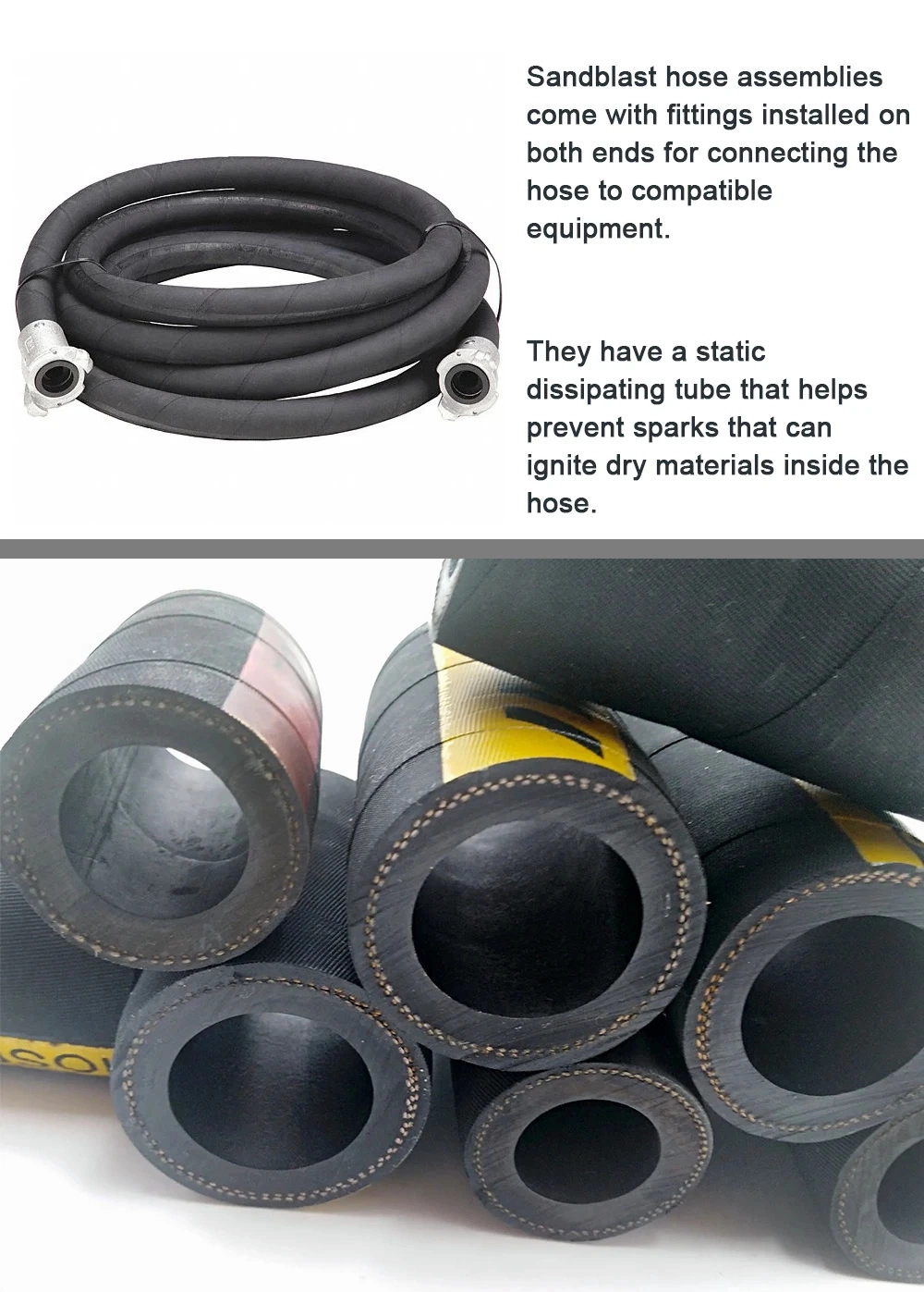 for Abrasion Resistant Industrial Sand Blasting Sandblast Rubber Hose of Pump Concrete