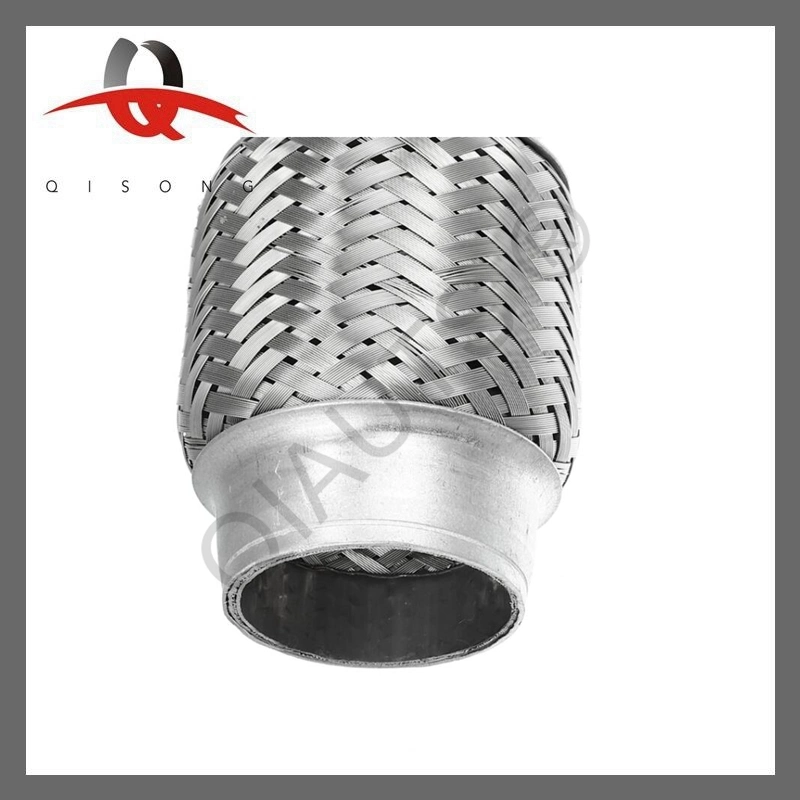 [Qisong] Car Exhaust Flex Pipe Double Braided Flex Connector Piping Weld Flexible Joint Tube for Muffler Silencer