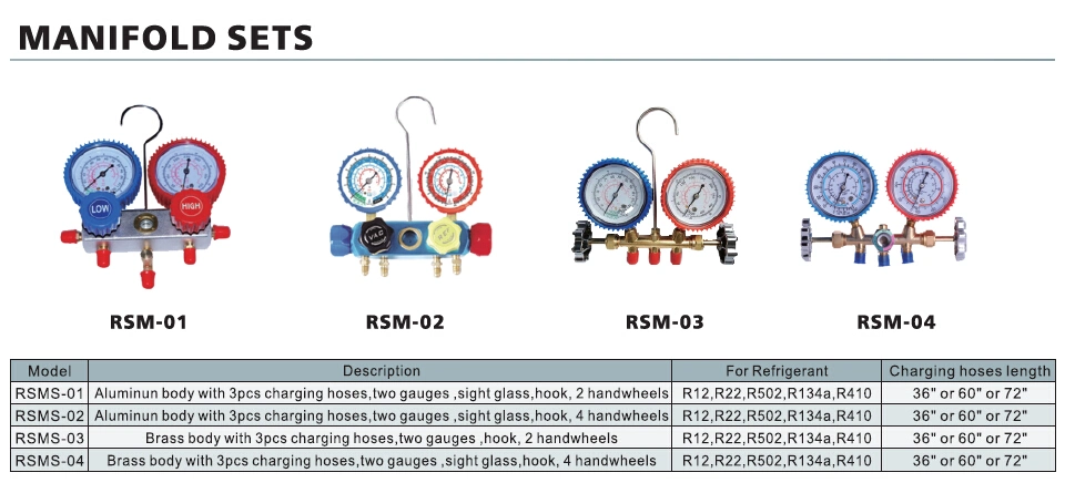 Manifold Sets, Charging Hoses, Fittings