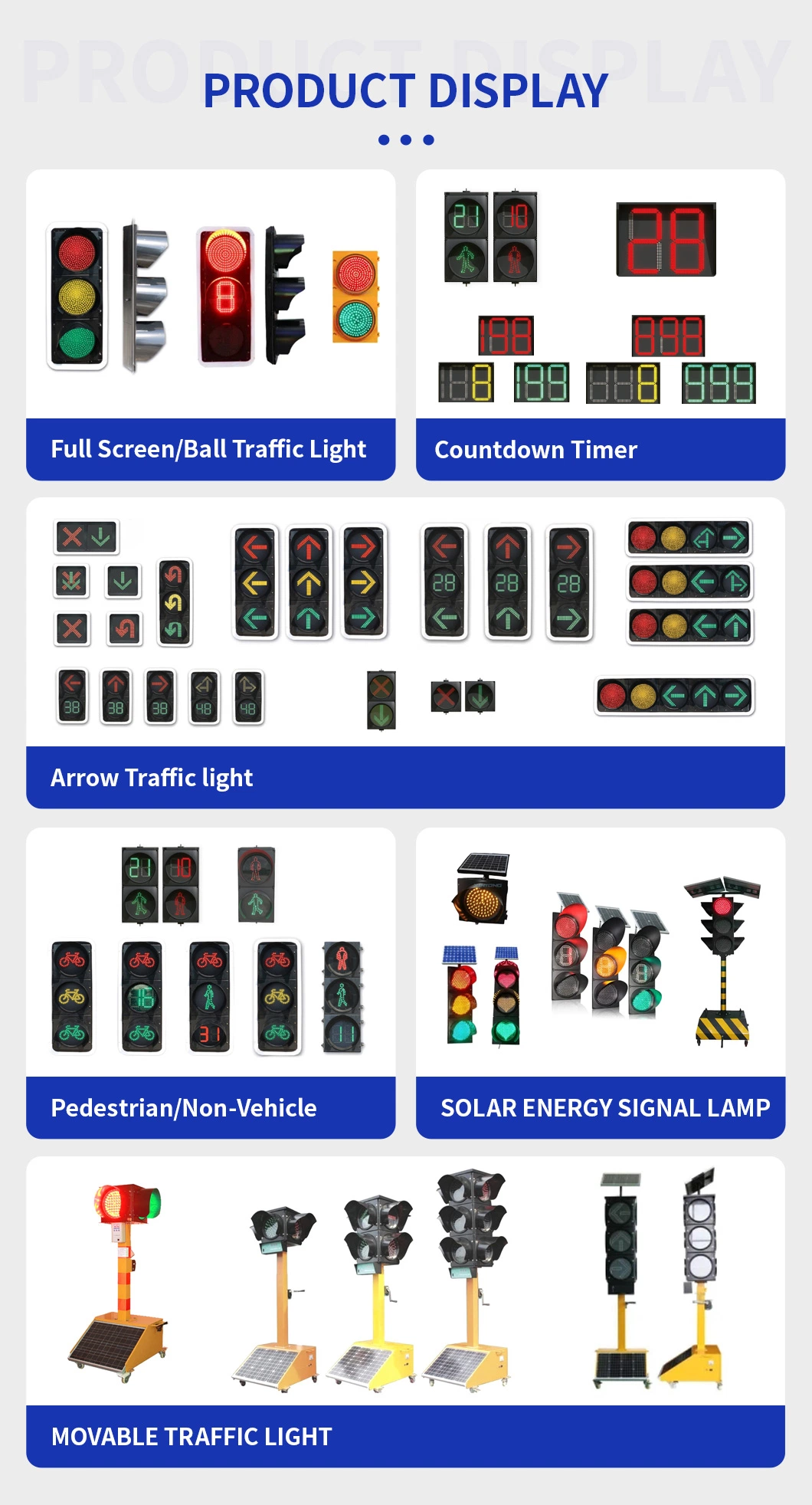 LED Red Road Warning Full Safety Barricade Solar Mobile Countdown Flashing Traffic Signal Light