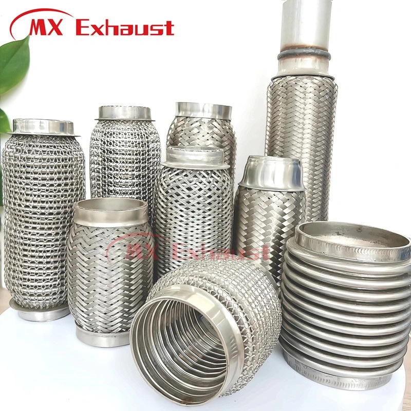 Car Exhaust Muffler Muffler Corrugation Bellows Connecting Stainless Steel Flexible Systems Factory Auto Joint Flex Bellows Pipe with Nipple