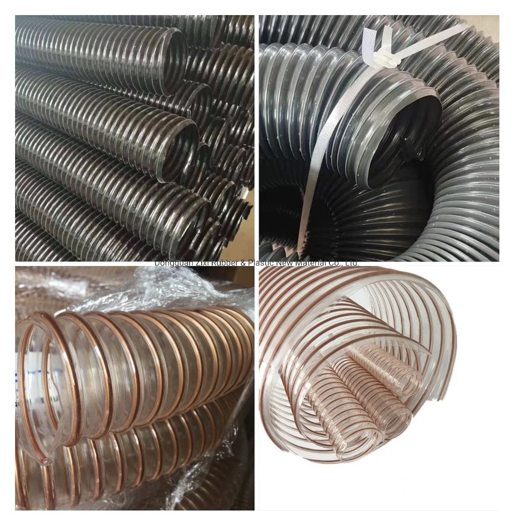 PU Spiral Steel Wire Reinforced Polyethylene Flexible Coil Polyurethane Pipe