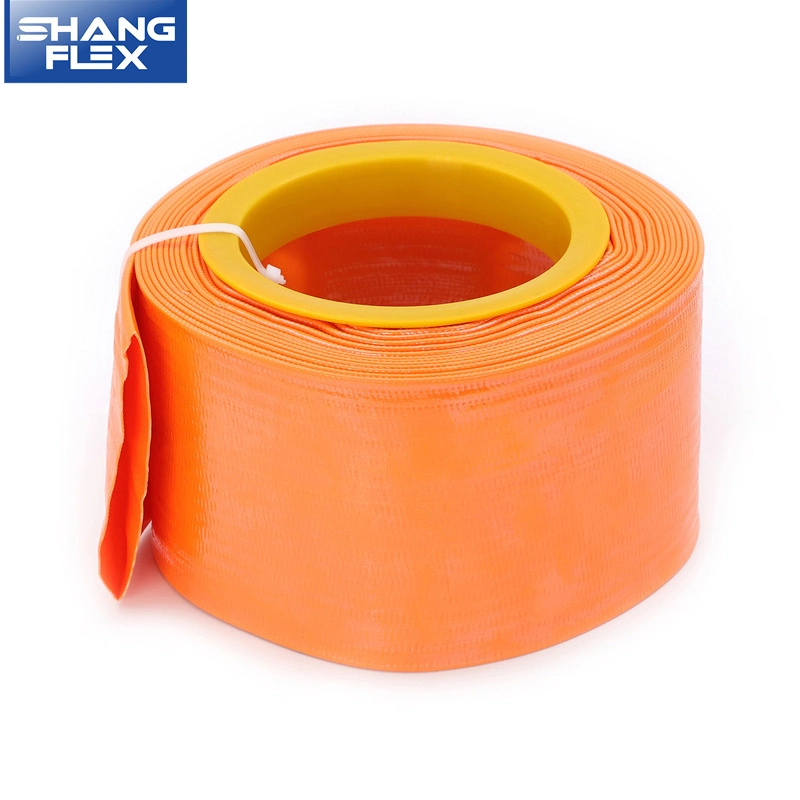 Orange PVC Layflat Water Discharge Hose for PVC Layflat Irrigation Hose