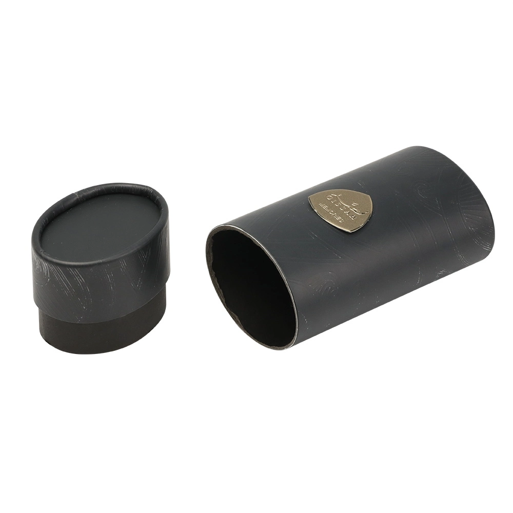 Firstsail Special Oval Shaped Black Cosmetic Skin Care Paper Box Solid Perfume Deodorant Stick Paper Tube