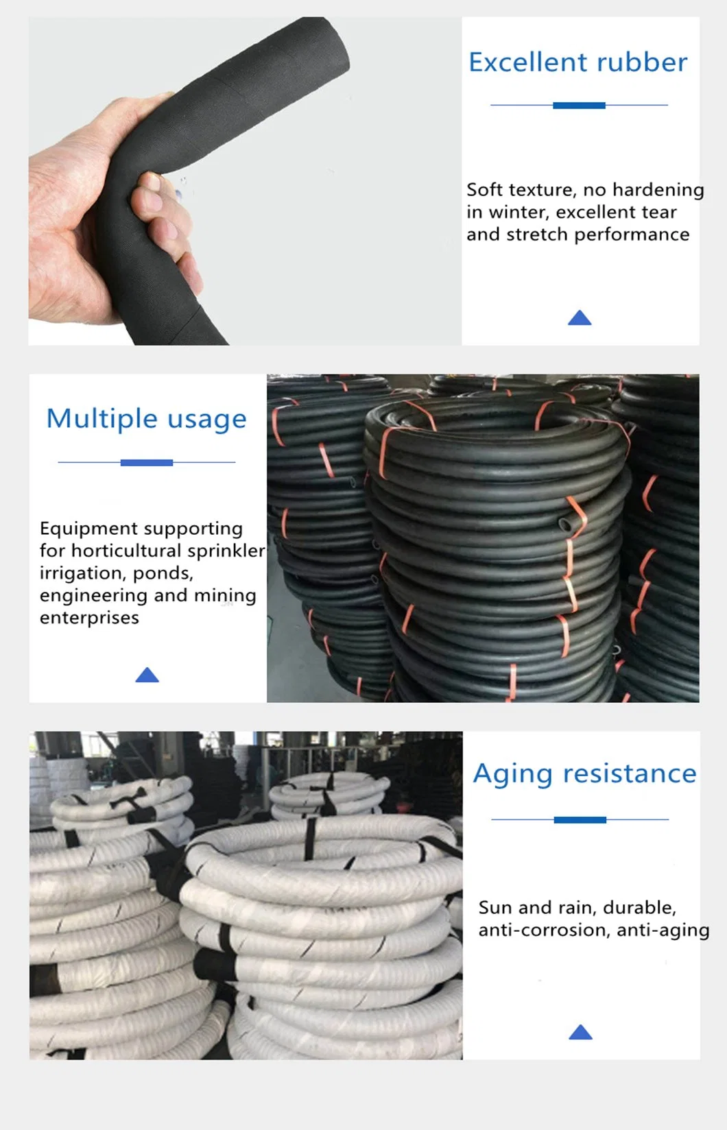 2 1/2&prime;&prime;wear Resistant Flexible Large-Diameter Suction and Drainage Rubber Hose