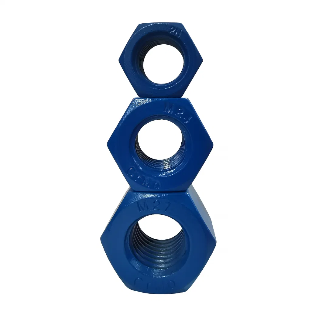 Colored PTFE/Polytetrafluoroethylene Coating/Plated A194 2h Oil Field Heavy Stud Bolt Hex Nut