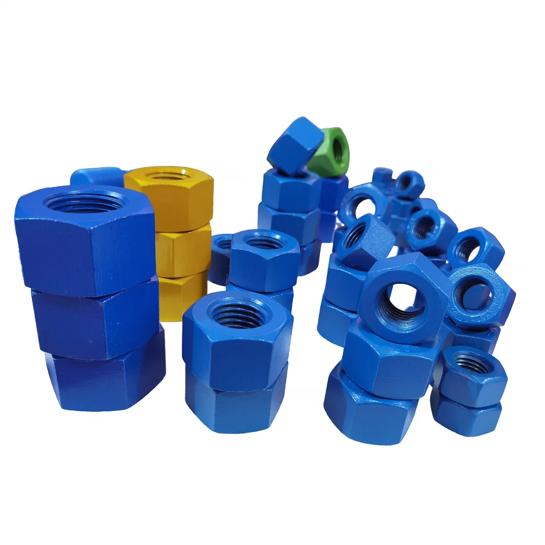 Colored PTFE/Polytetrafluoroethylene Coating/Plated A194 2h Oil Field Heavy Stud Bolt Hex Nut