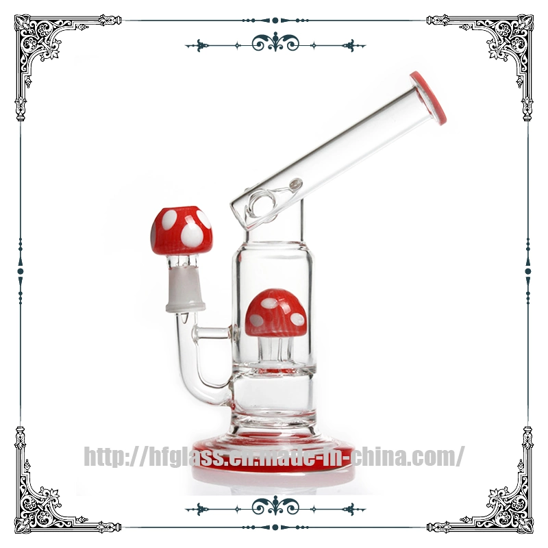 8 Inches Red Mushroom Percolator DAB Oil Rig Wax Bubbler Smoking Glass Water Pipe