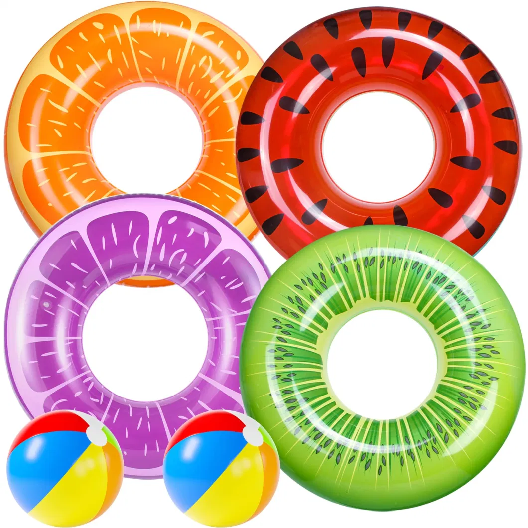 Inflatable Pool Floats Swim Tubes Rings, Big Beach Swimming Toys Beach Balls for Kids Adults Raft Floaties Toddlers