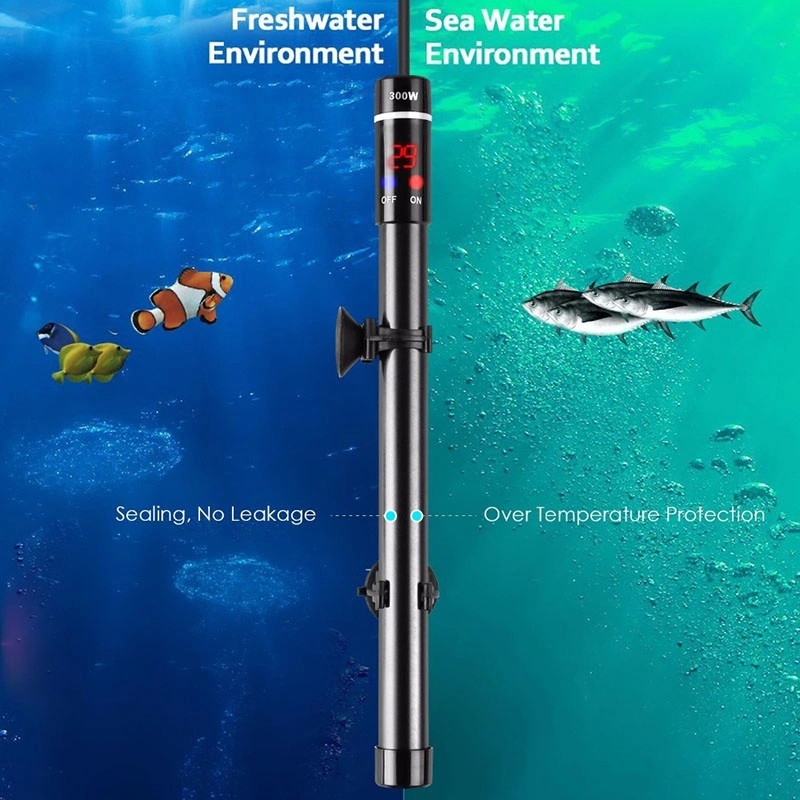 Professional Submersible 300W Titanium Tube with Temperature Display